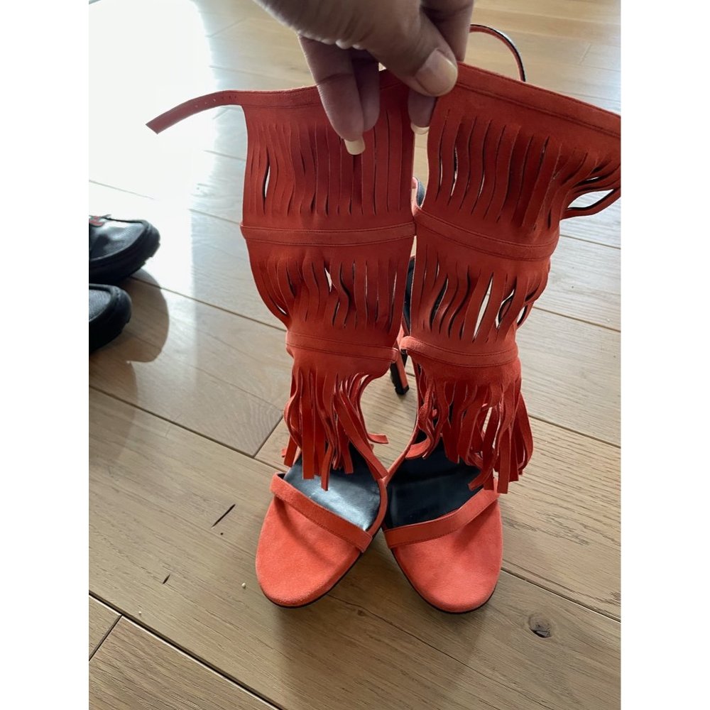 Gucci Orange Fringe Pumps